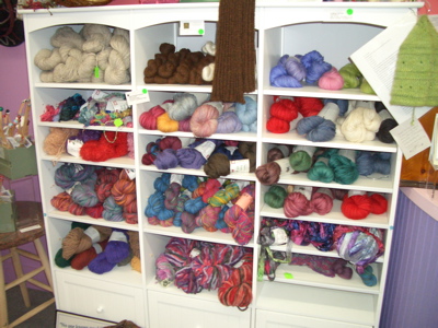 A smattering of beautiful, locally made yarns at Beads and Fibers
